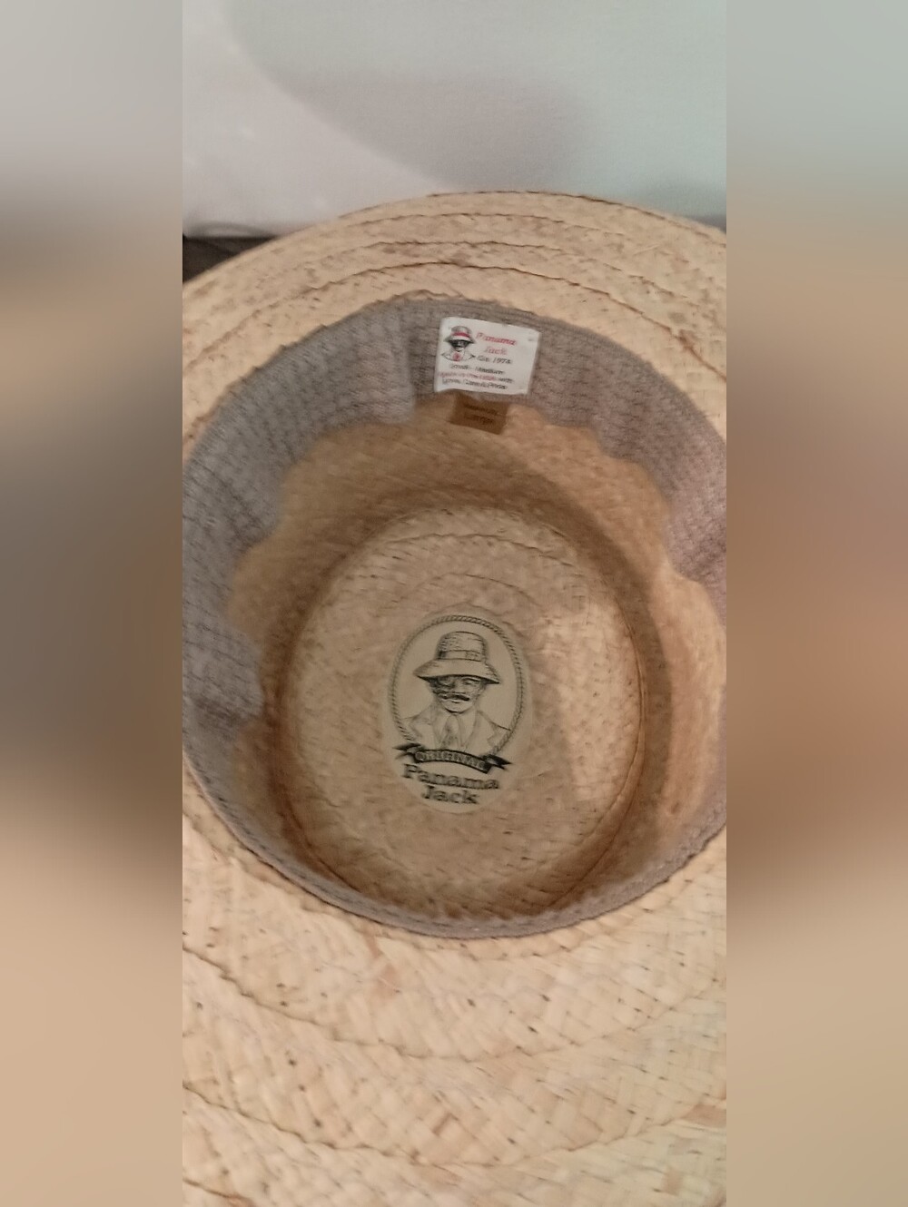 Straw Panama Hat with Floral Band - Natural - Picture 7 of 13